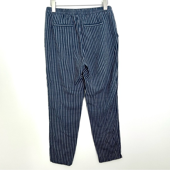 Marine Layer Allison Ankle Pant Stripe Trouser Euro Coastal Blue Size Medium - Picture 8 of 16